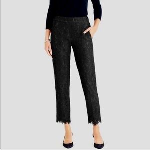 J.Crew Easy Pant in Lace Black, size 6